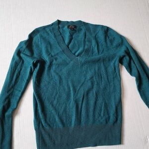 J. Crew Teal V-Neck Sweater